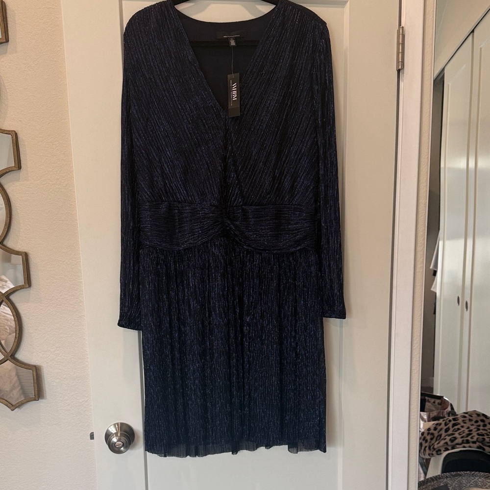 White House Black Market Navy Long Sleeve Dress